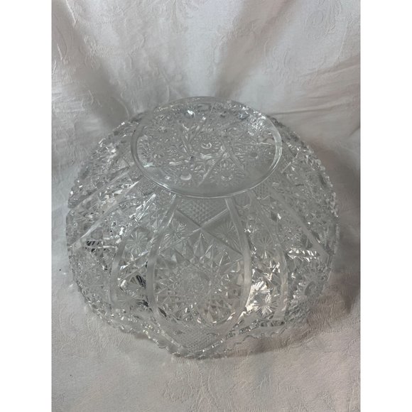 Early American Pressed Glass Bowl Brilliant Daisy Dot READ - Picture 5 of 6